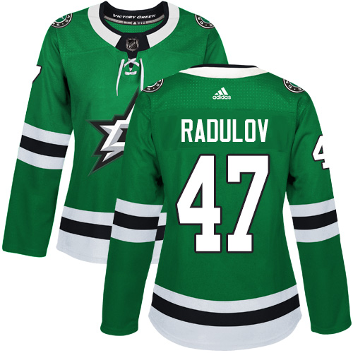 Adidas Dallas Stars #47 Alexander Radulov Green Home Authentic Women Stitched NHL Jersey